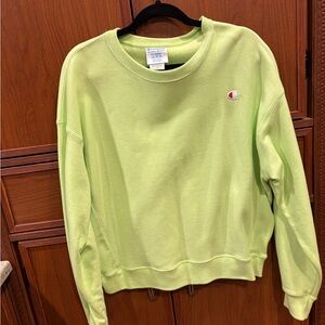 Champion Women's Bright Green Crew Neck Sweater